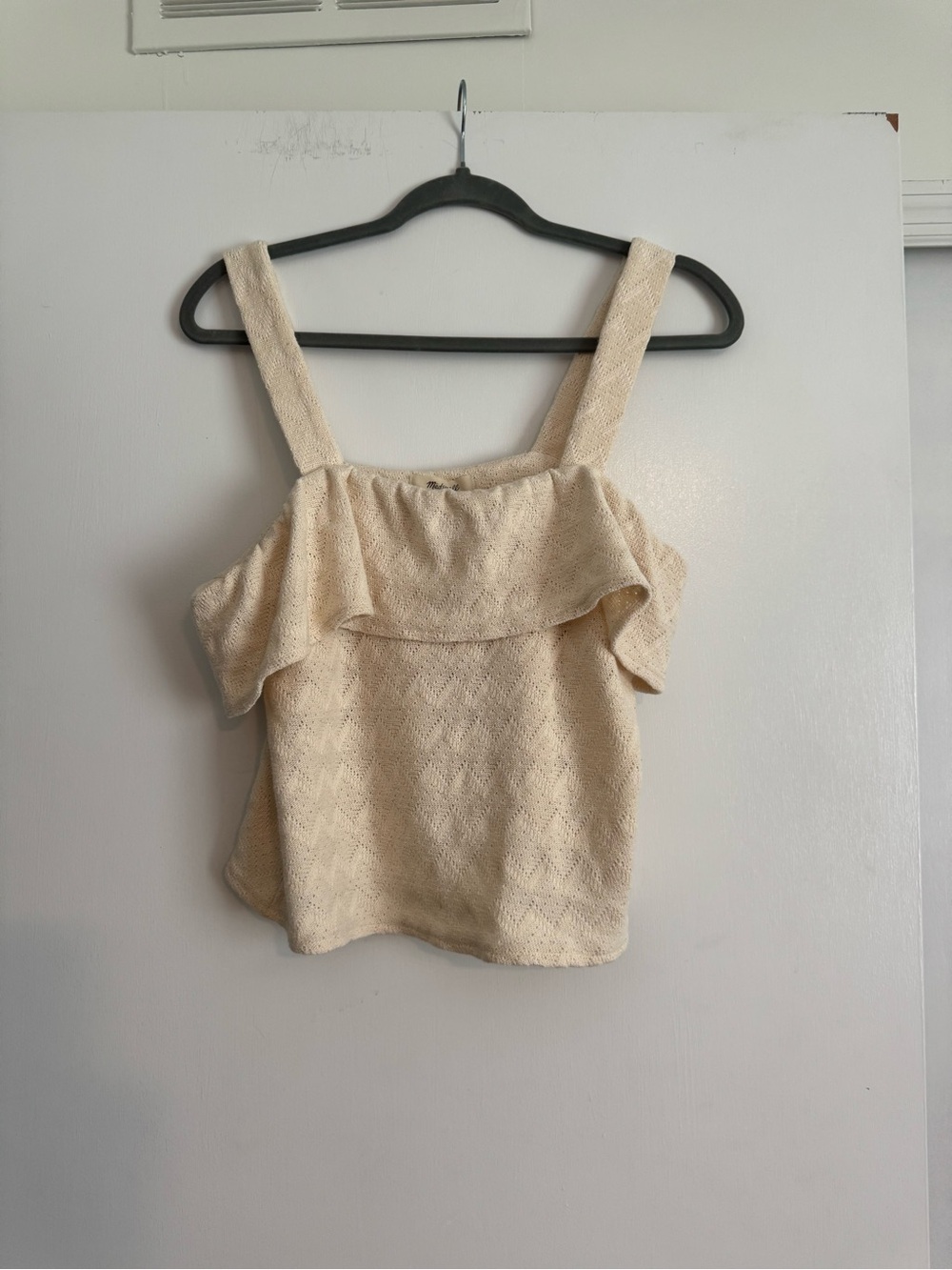 Madewell Cream Ruffled Knit Camisole